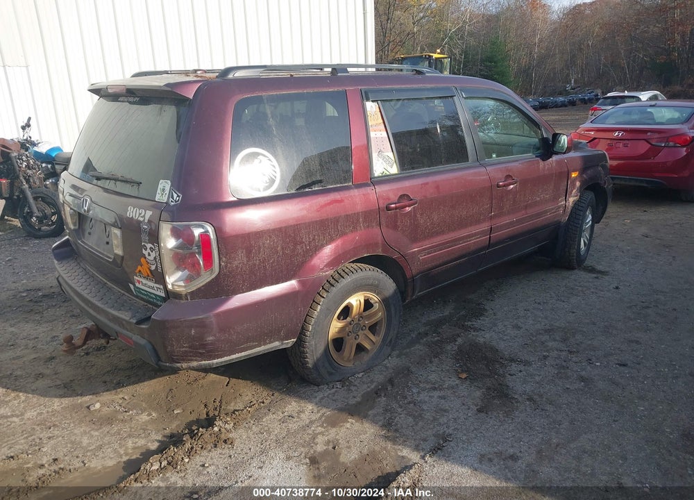 2008 HONDA PILOT VP VIN: 5FNYF18238B041166