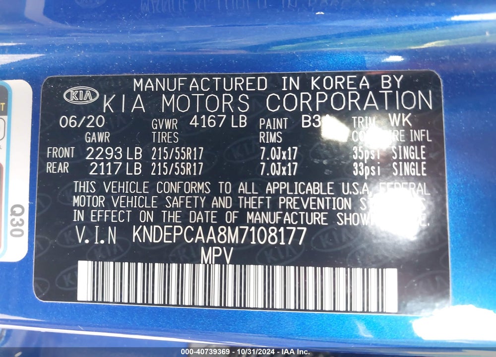 2021 KIA SELTOS LX VIN: KNDEPCAA8M7108177