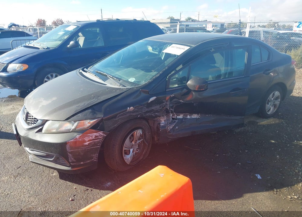 2013 HONDA CIVIC LX VIN: 19XFB2F53DE201939
