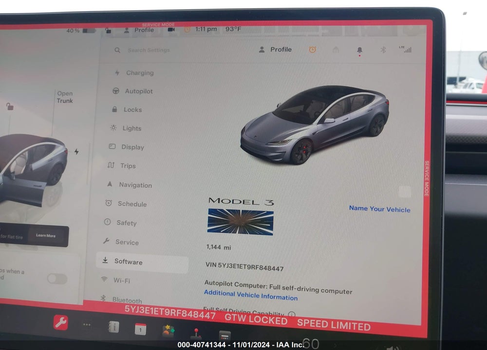 2024 TESLA MODEL 3 PERFORMANCE VIN: 5YJ3E1ET9RF848447