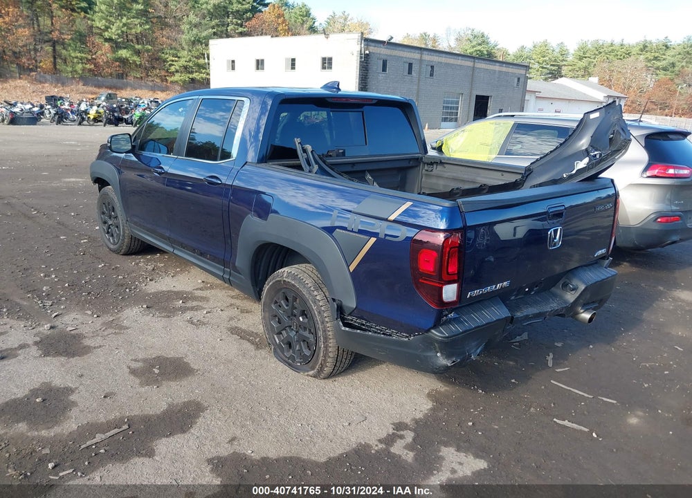 2022 HONDA RIDGELINE RTL VIN: 5FPYK3F52NB012331