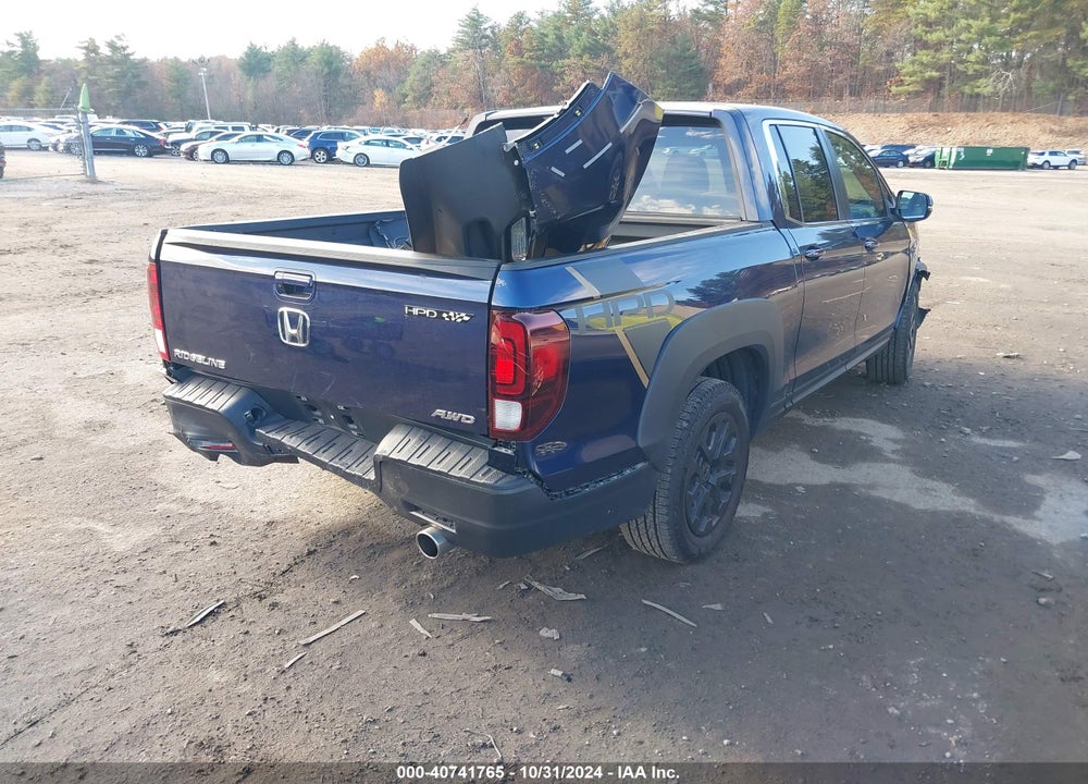 2022 HONDA RIDGELINE RTL VIN: 5FPYK3F52NB012331
