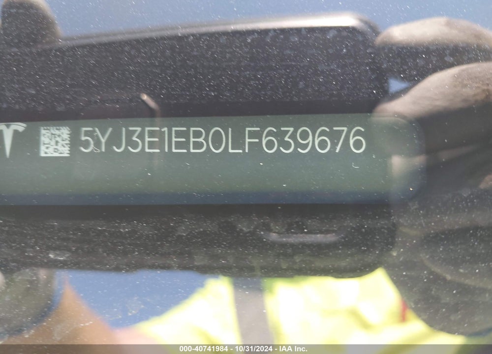 2020 TESLA MODEL 3 VIN: 5YJ3E1EB0LF639676