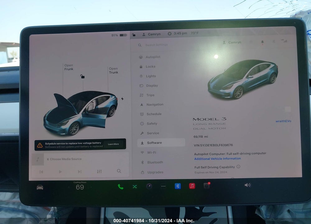 2020 TESLA MODEL 3 VIN: 5YJ3E1EB0LF639676