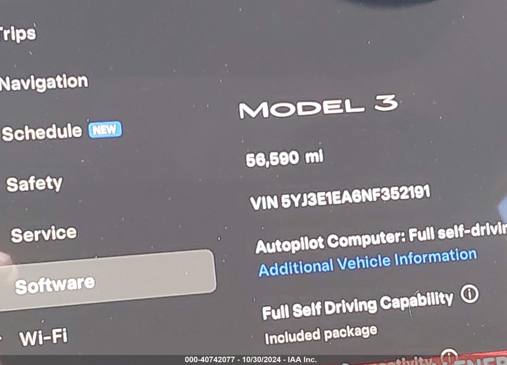 2022 TESLA MODEL 3 REAR-WHEEL DRIVE VIN: 5YJ3E1EA6NF352191