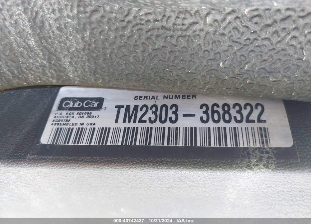 2023 GOLF CART OTHER VIN: TM2303368322