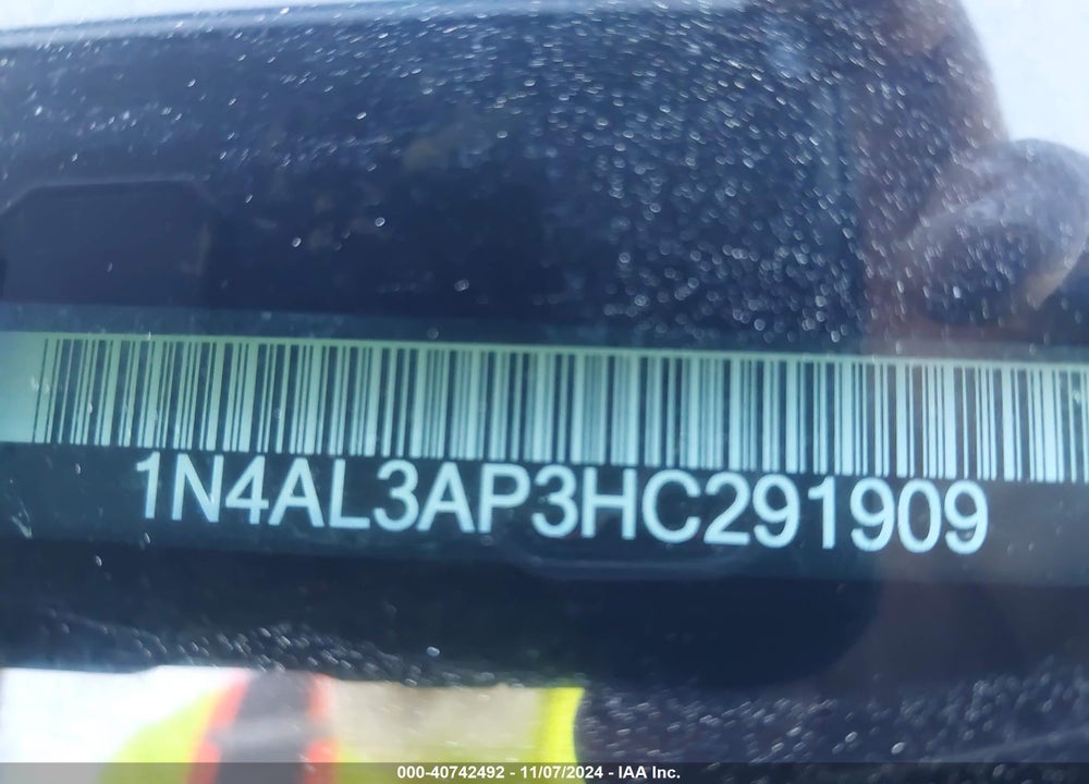 2017 NISSAN ALTIMA 2.5 SV VIN: 1N4AL3AP3HC291909
