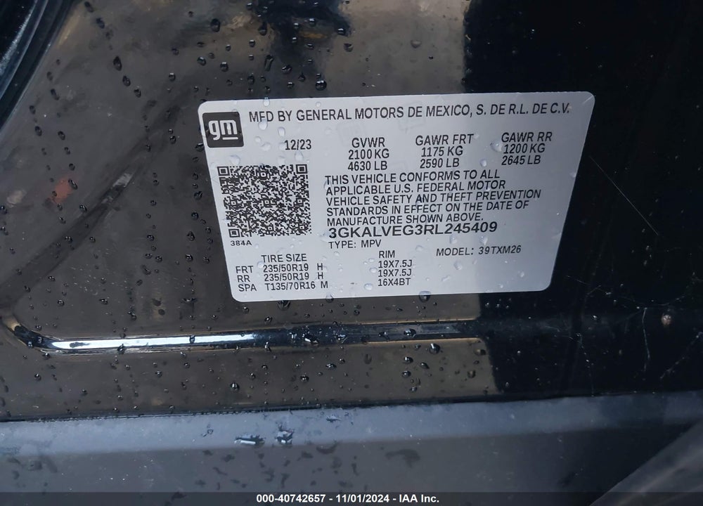 2024 GMC TERRAIN AWD SLT VIN: 3GKALVEG3RL245409