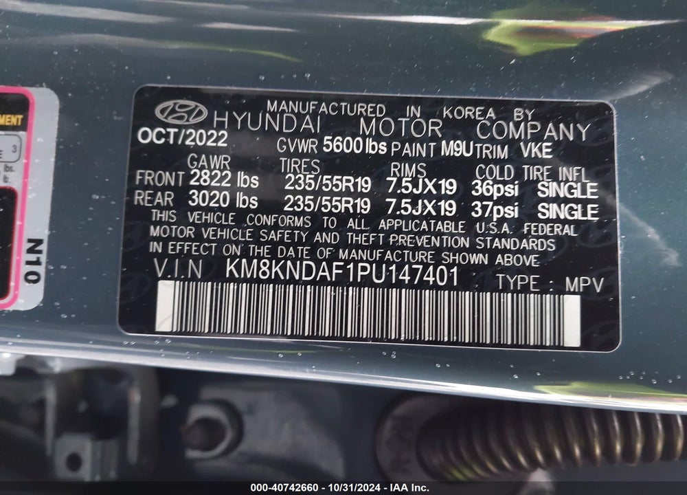 2023 HYUNDAI IONIQ 5 SEL VIN: KM8KNDAF1PU147401