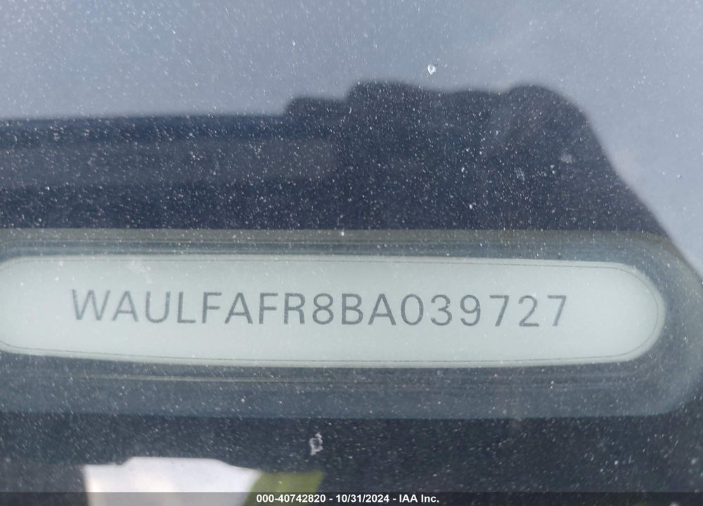 2011 AUDI A5 VIN: WAULFAFR8BA039727