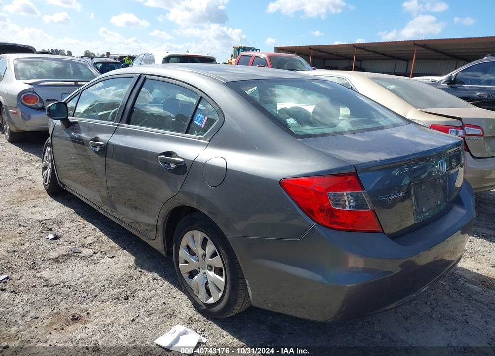 2012 HONDA CIVIC LX VIN: 19XFB2F58CE372085