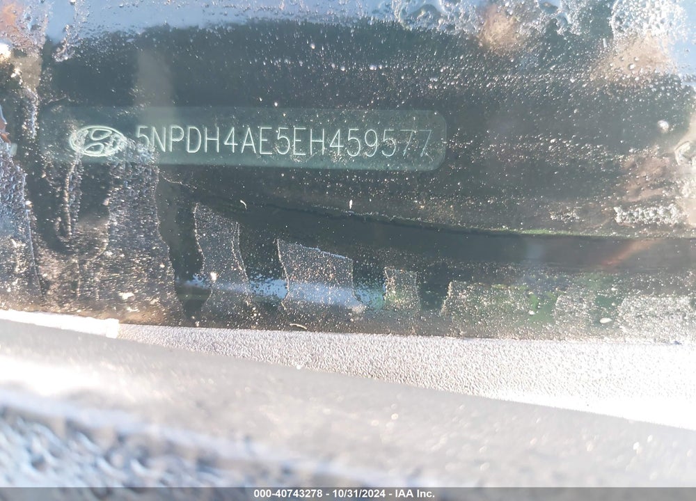 2014 HYUNDAI ELANTRA SE VIN: 5NPDH4AE5EH459577
