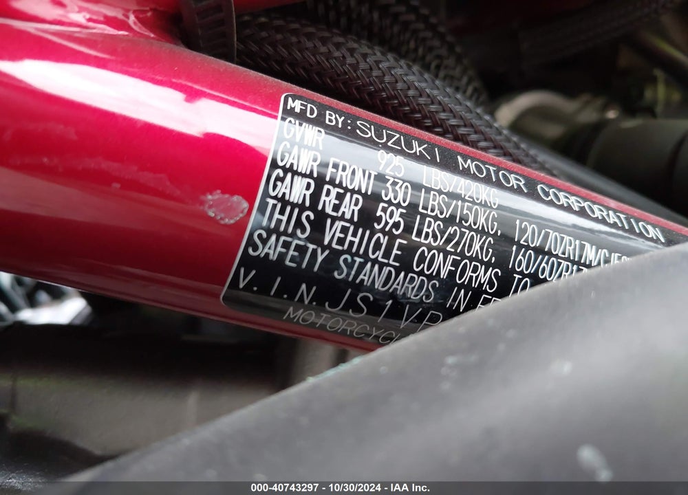 2021 SUZUKI SV650 A/X VIN: JS1VP55B1M7100236