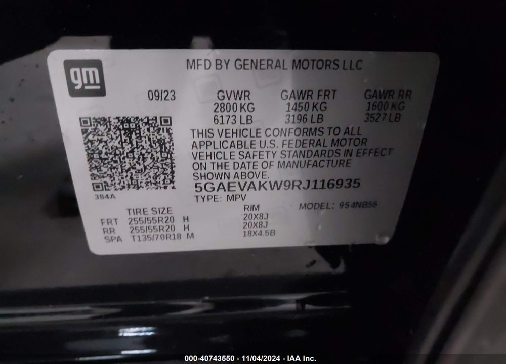 2024 BUICK ENCLAVE ESSENCE AWD VIN: 5GAEVAKW9RJ116935