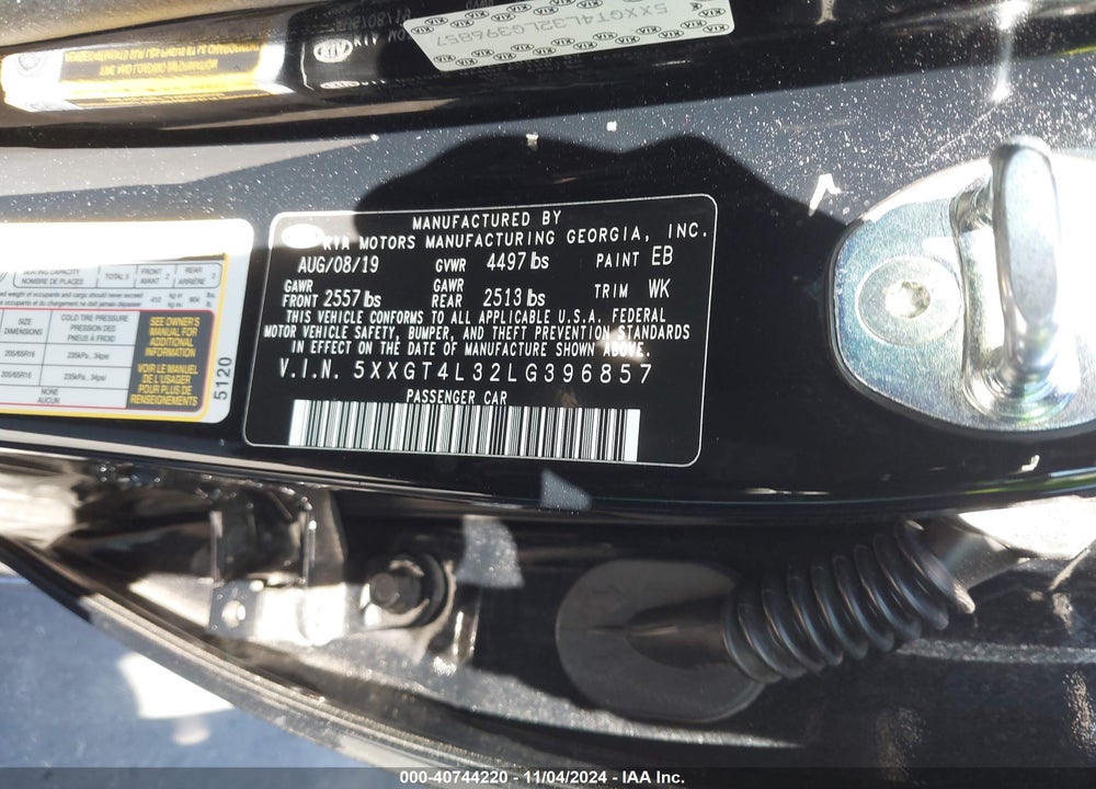 2020 KIA OPTIMA LX VIN: 5XXGT4L32LG396857