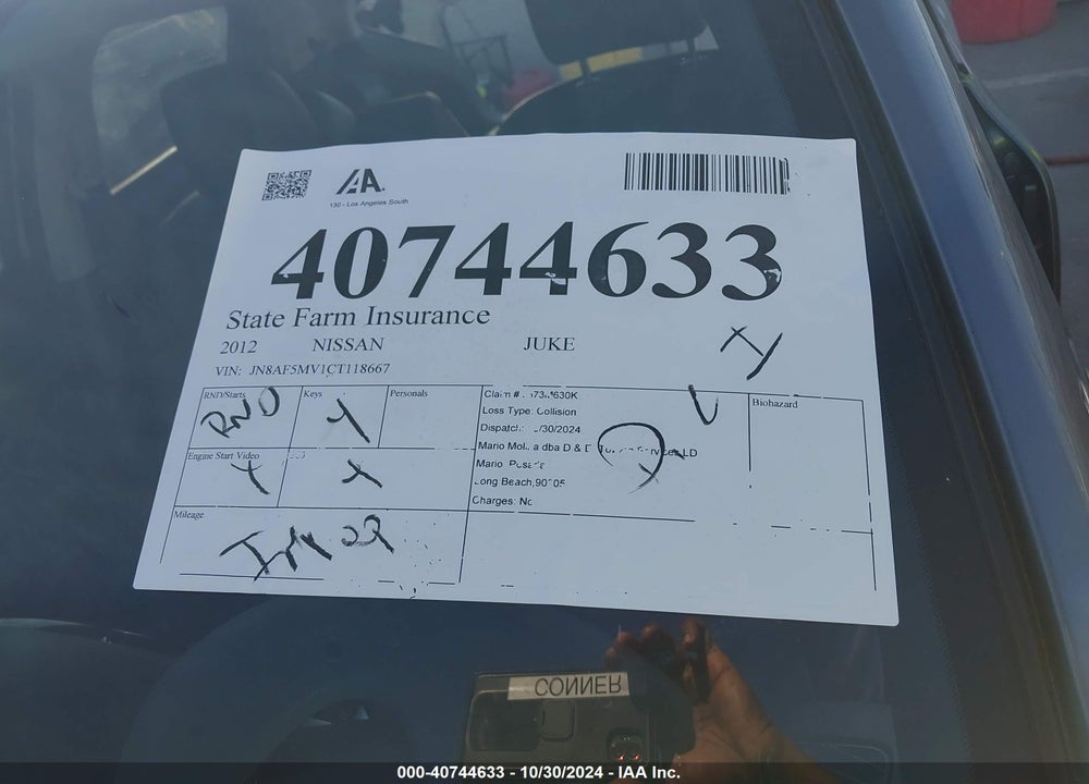 2012 NISSAN JUKE SL VIN: JN8AF5MV1CT118667