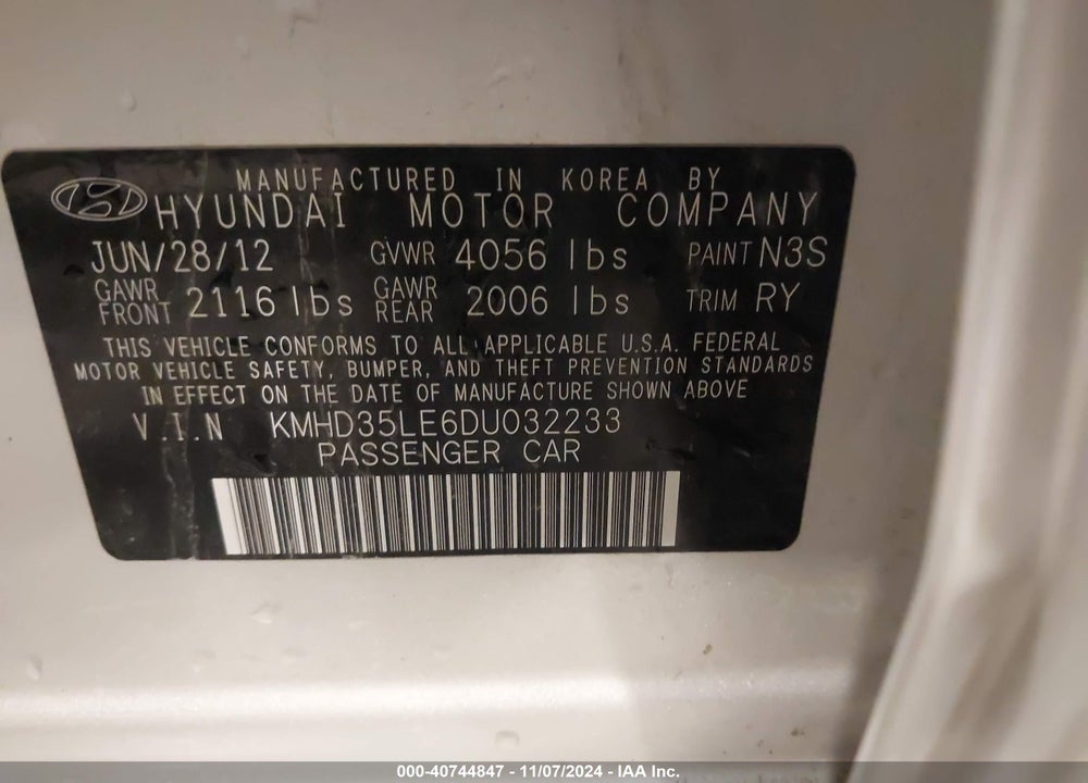 2013 HYUNDAI ELANTRA GT VIN: KMHD35LE6DU032233