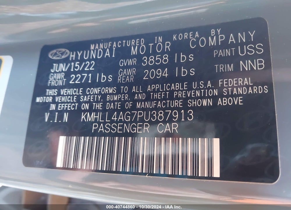 2023 HYUNDAI ELANTRA SE VIN: KMHLL4AG7PU387913