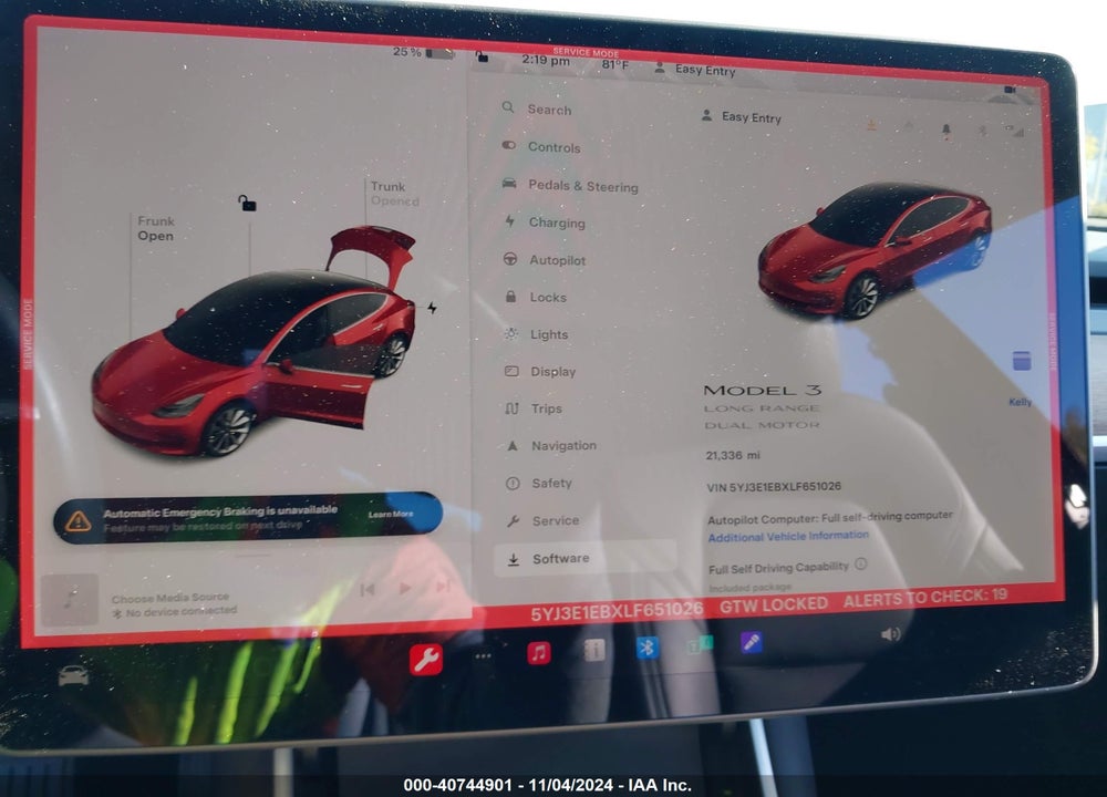 2020 TESLA MODEL 3 LONG RANGE DUAL MOTOR ALL-WHEEL DRIVE VIN: 5YJ3E1EBXLF651026