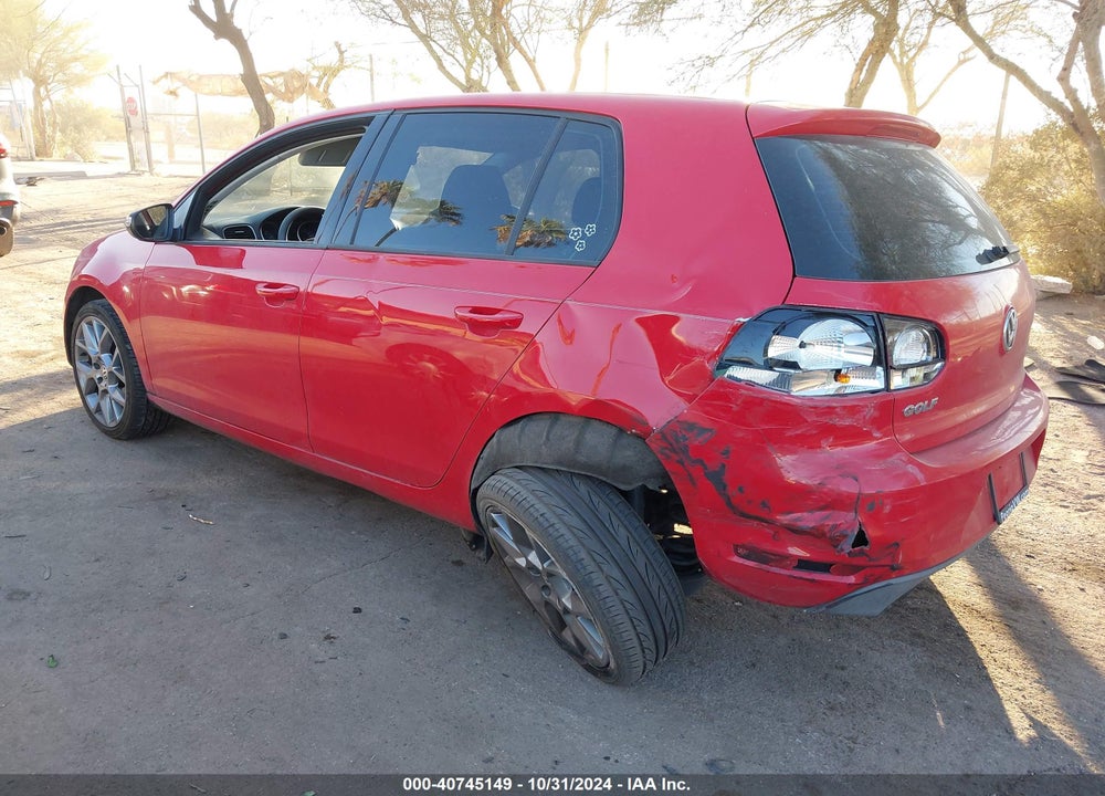 2012 VOLKSWAGEN GOLF 2.5L 4-DOOR VIN: WVWDB7AJ3CW039064