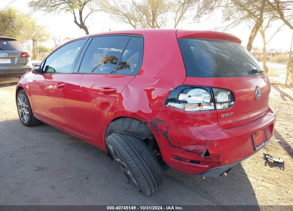 2012 VOLKSWAGEN GOLF 2.5L 4-DOOR VIN: WVWDB7AJ3CW039064