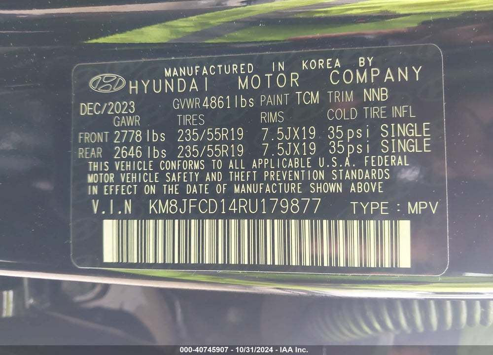 2024 HYUNDAI TUCSON HYBRID N LINE VIN: KM8JFCD14RU179877