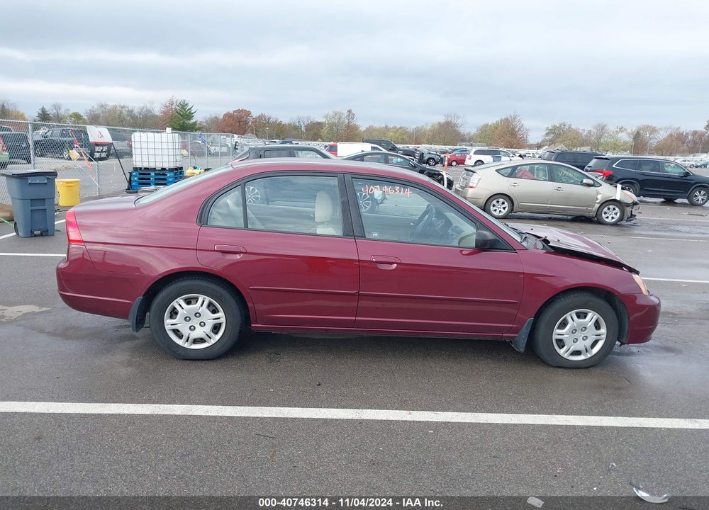 2002 HONDA CIVIC LX VIN: 1HGES16592L012501