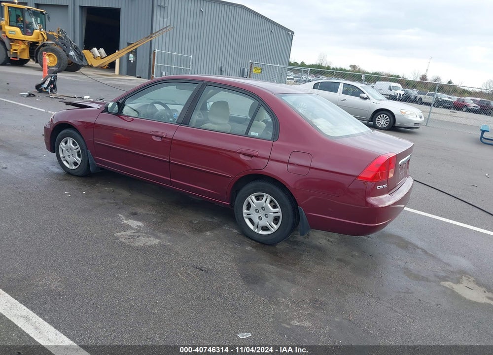 2002 HONDA CIVIC LX VIN: 1HGES16592L012501