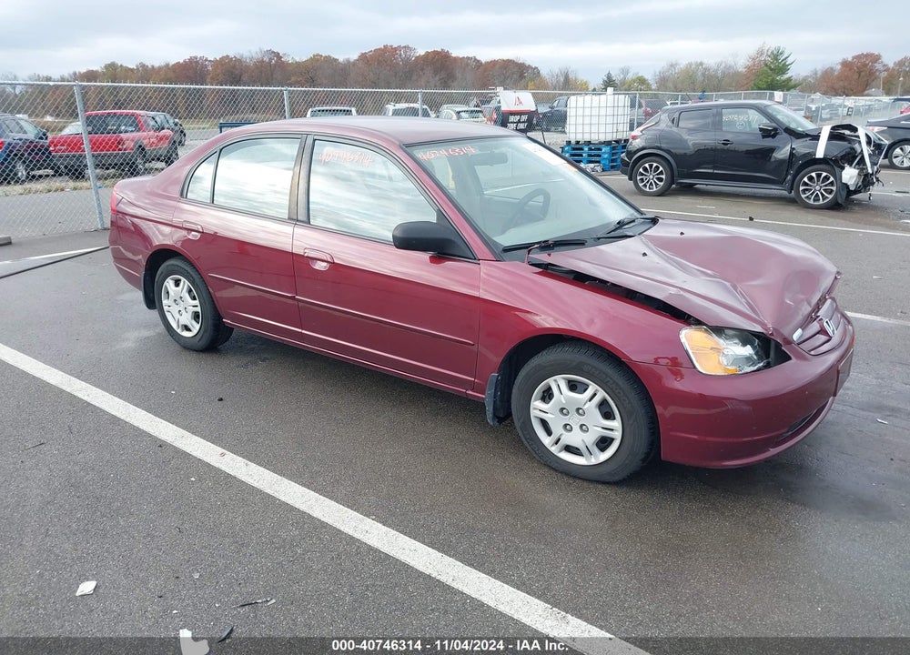 2002 HONDA CIVIC LX VIN: 1HGES16592L012501