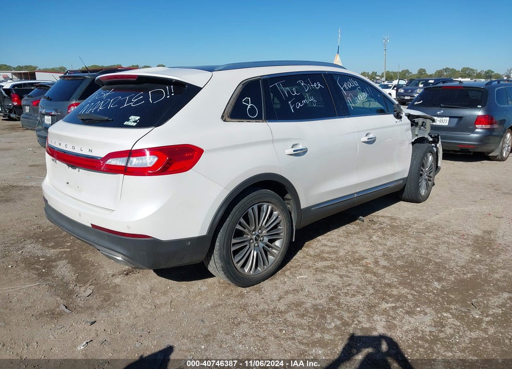 2016 LINCOLN MKX RESERVE VIN: 2LMTJ6LR3GBL67894