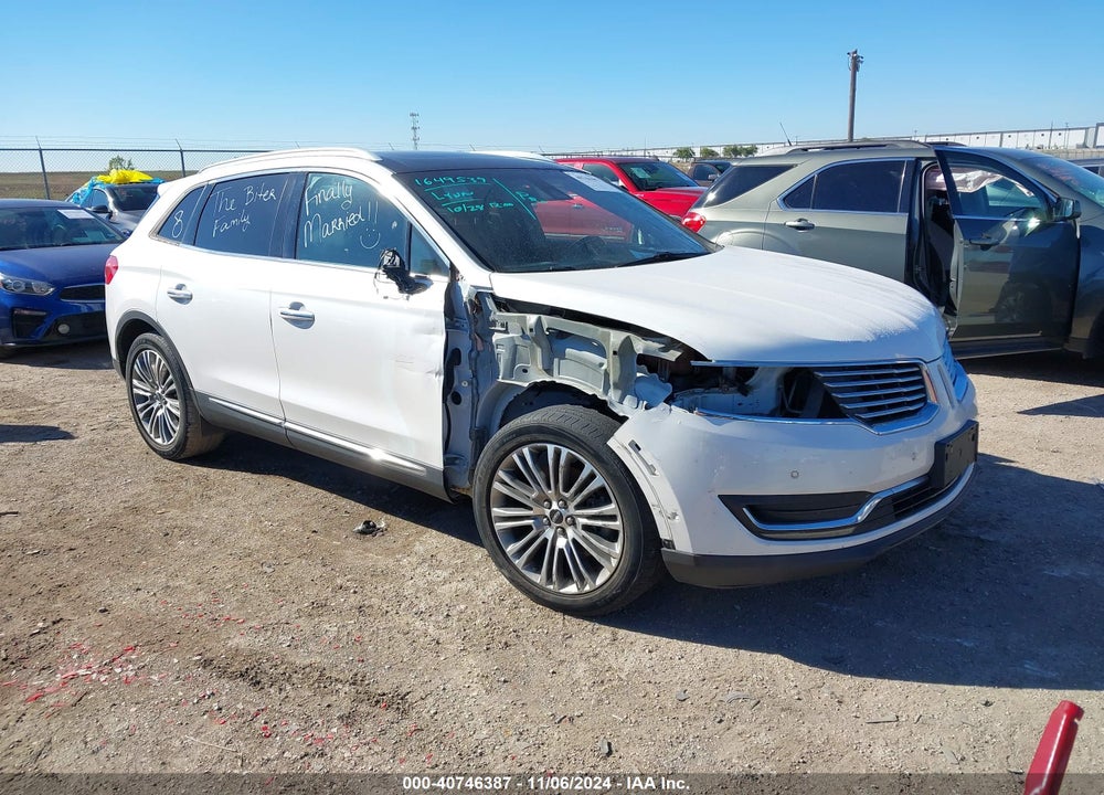 2016 LINCOLN MKX RESERVE VIN: 2LMTJ6LR3GBL67894