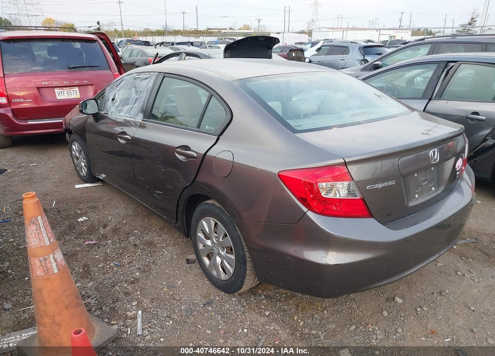2012 HONDA CIVIC LX VIN: 19XFB2F55CE027421