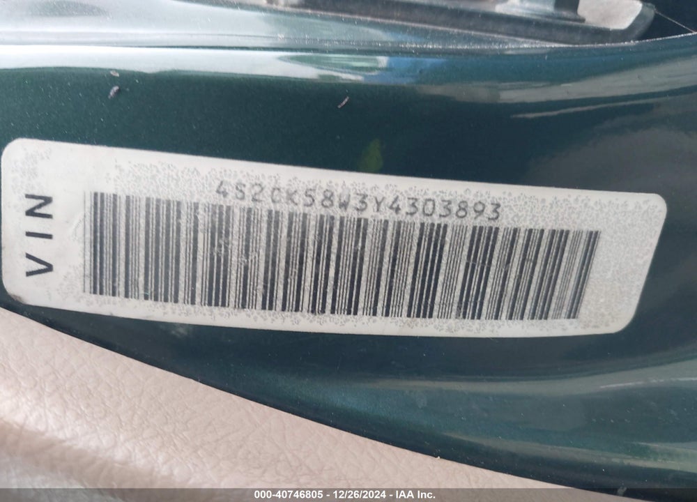 2000 ISUZU RODEO LS/LSE/S 3.2L VIN: 4S2CK58W3Y4303893