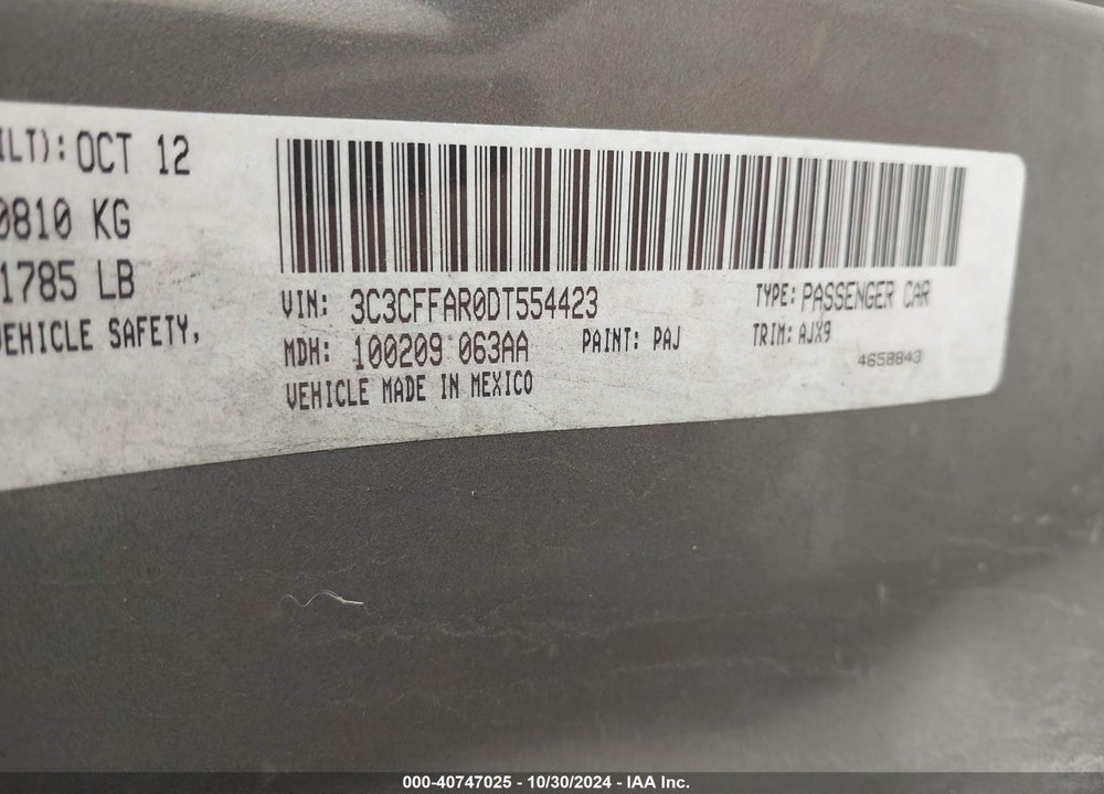 2013 FIAT 500 POP VIN: 3C3CFFAR0DT554423