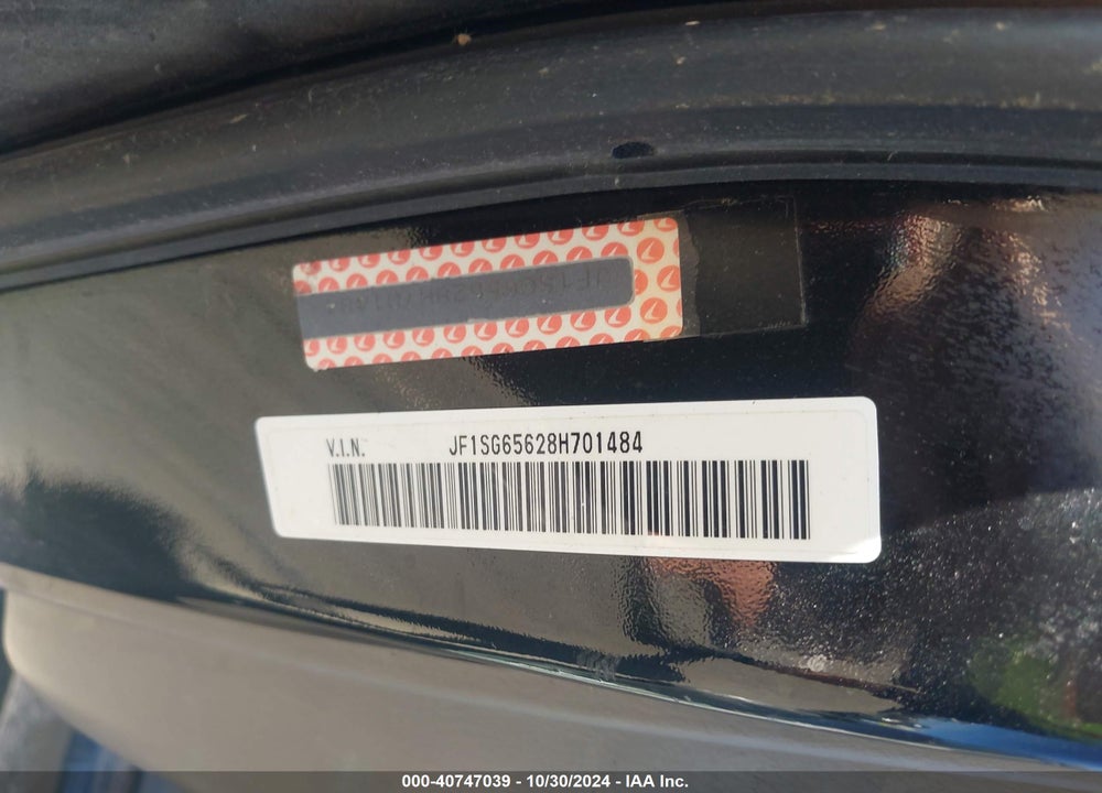 2008 SUBARU FORESTER 2.5X VIN: JF1SG65628H701484