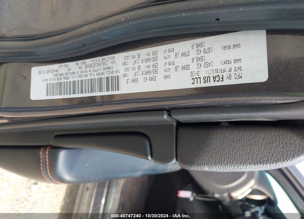 2016 JEEP GRAND CHEROKEE VIN: 1C4RJFAG1GC384592
