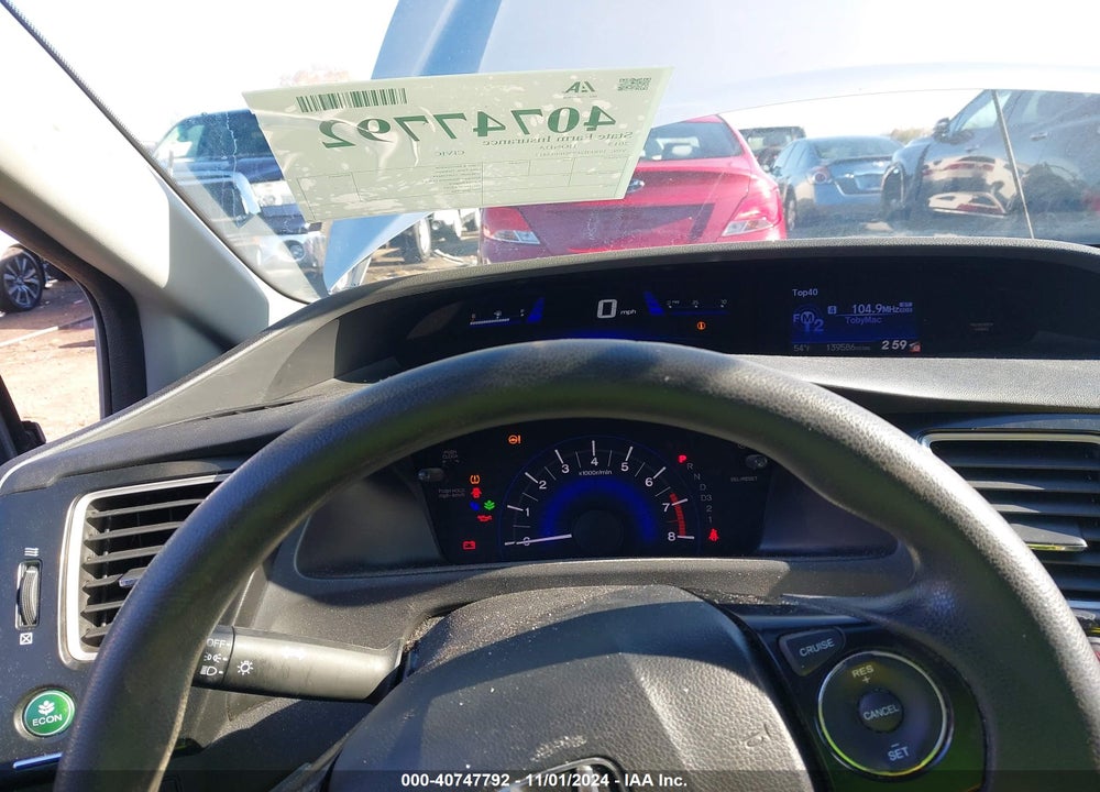 2013 HONDA CIVIC LX VIN: 19XFB2F53DE012417