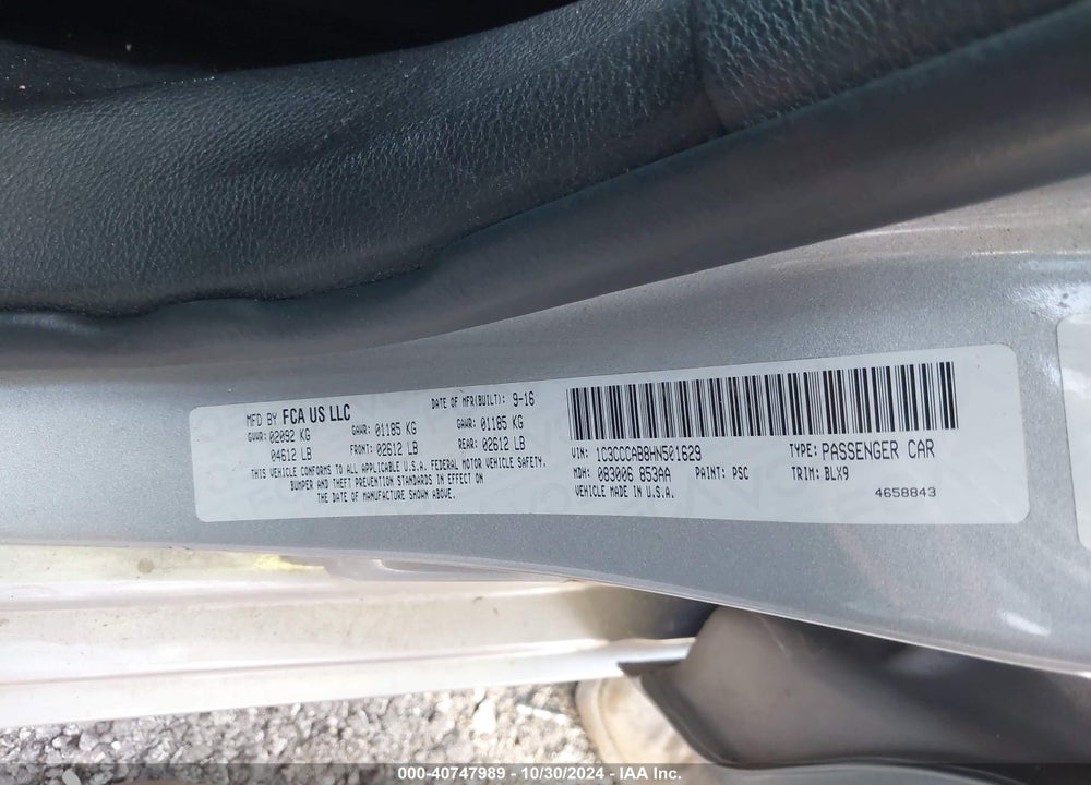 2017 CHRYSLER 200 LIMITED PLATINUM VIN: 1C3CCCAB8HN501629