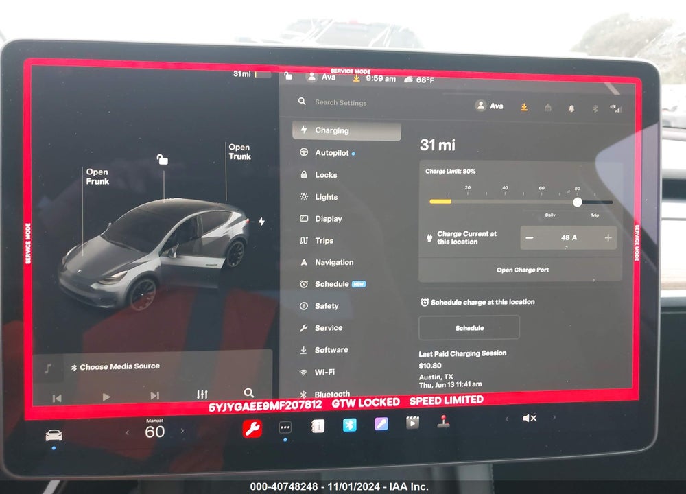 2021 TESLA MODEL Y LONG RANGE DUAL MOTOR ALL-WHEEL DRIVE VIN: 5YJYGAEE9MF207812
