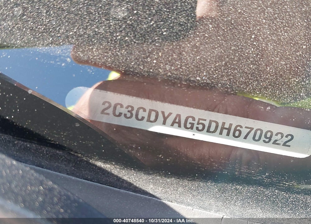 2013 DODGE CHALLENGER SXT VIN: 2C3CDYAG5DH670922