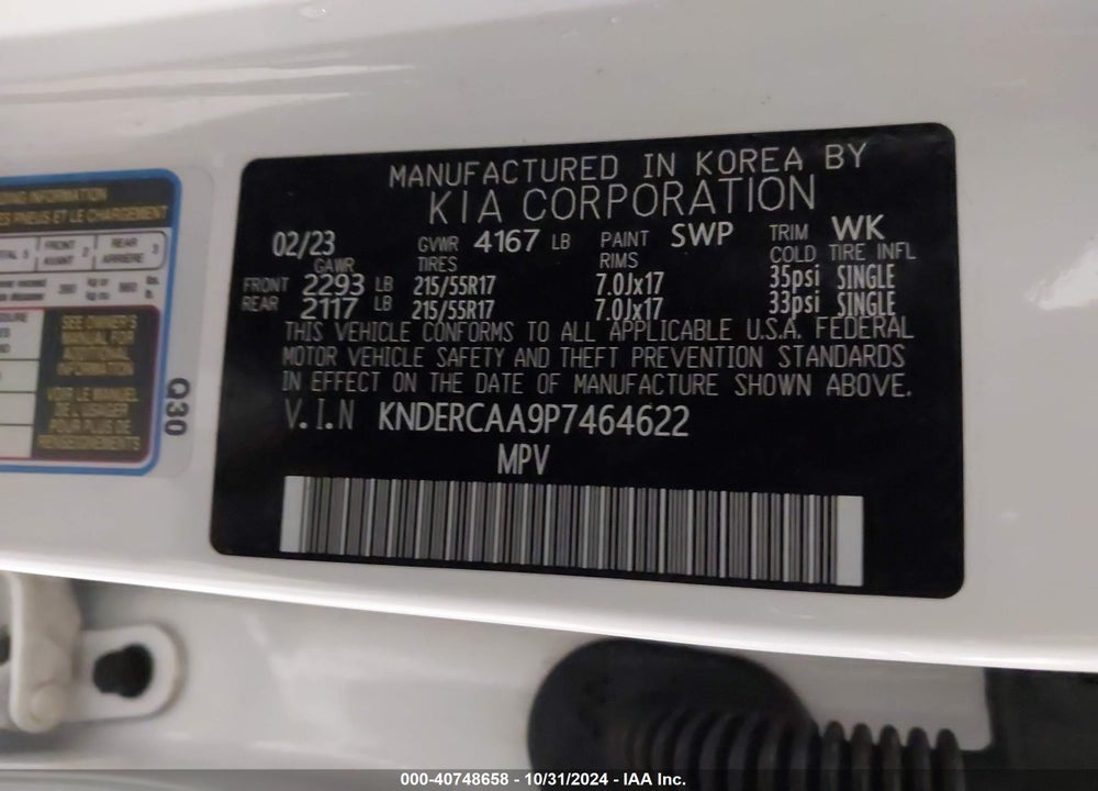 2023 KIA SELTOS EX VIN: KNDERCAA9P7464622