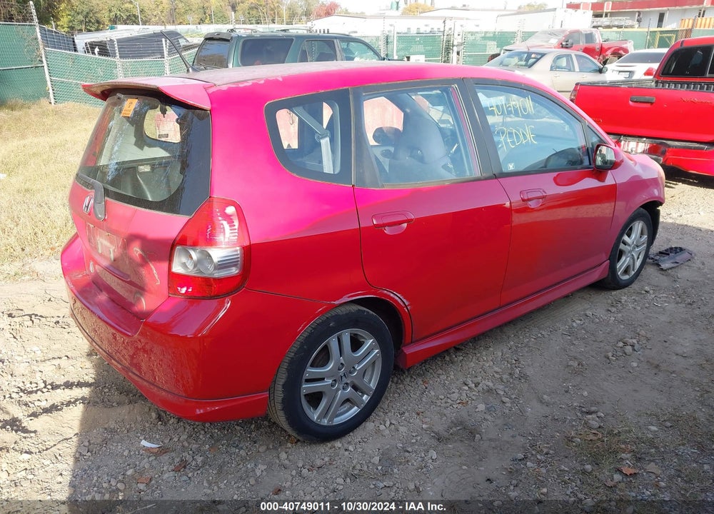 2007 HONDA FIT SPORT VIN: JHMGD38677S039209