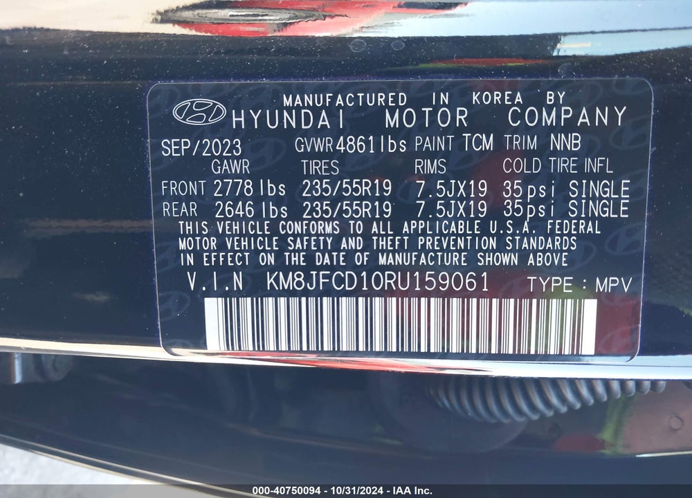 2024 HYUNDAI TUCSON N LINE VIN: KM8JFCD10RU159061