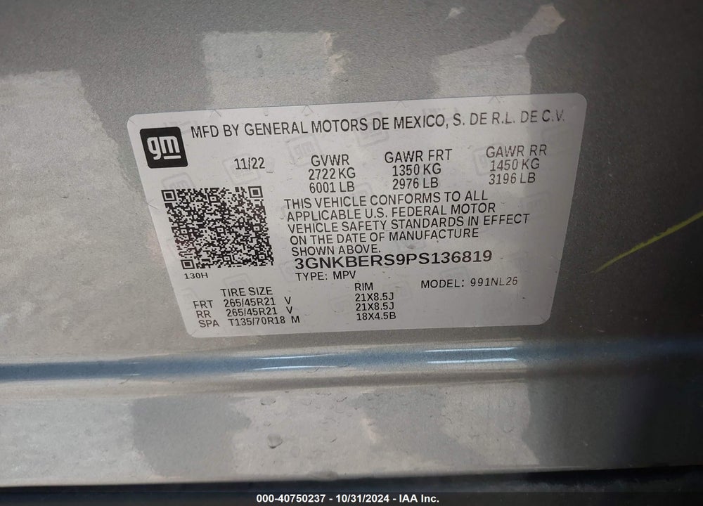 2023 CHEVROLET BLAZER FWD RS VIN: 3GNKBERS9PS136819
