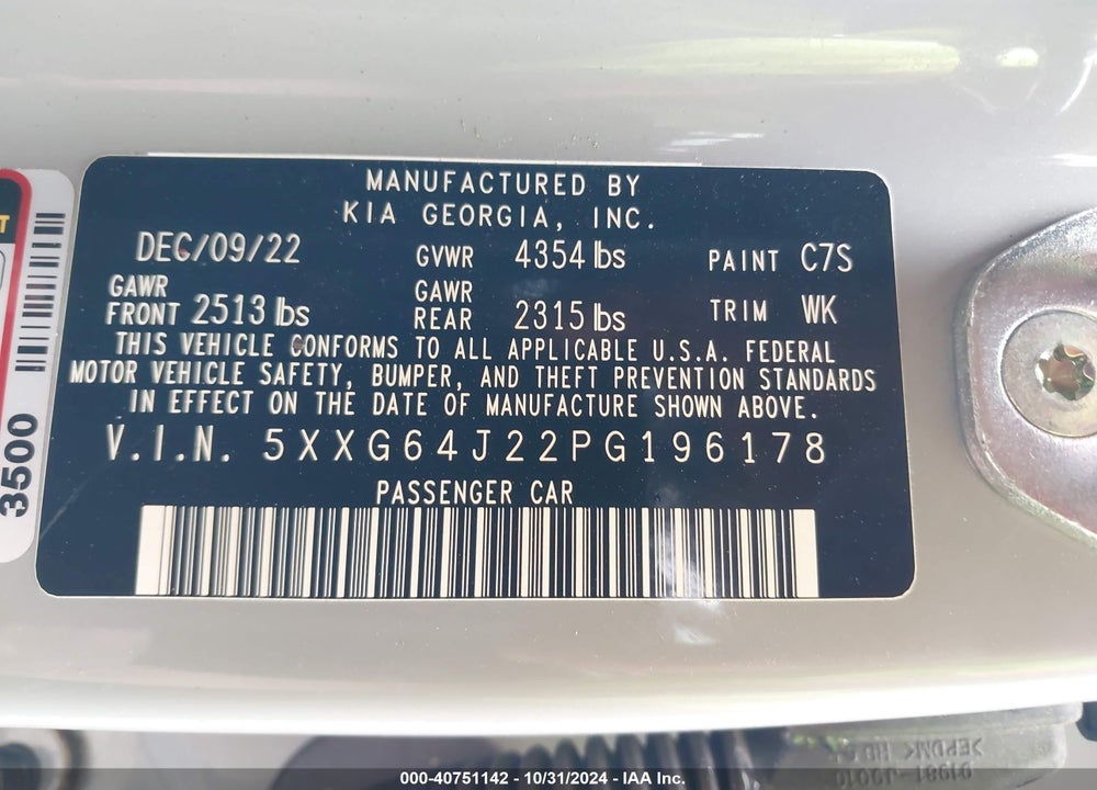 2023 KIA K5 GT LINE VIN: 5XXG64J22PG196178