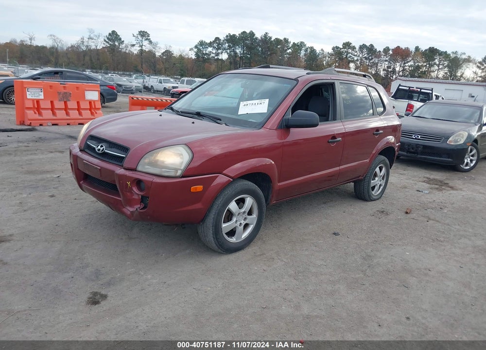 2007 HYUNDAI TUCSON GLS VIN: KM8JM12B67U648907