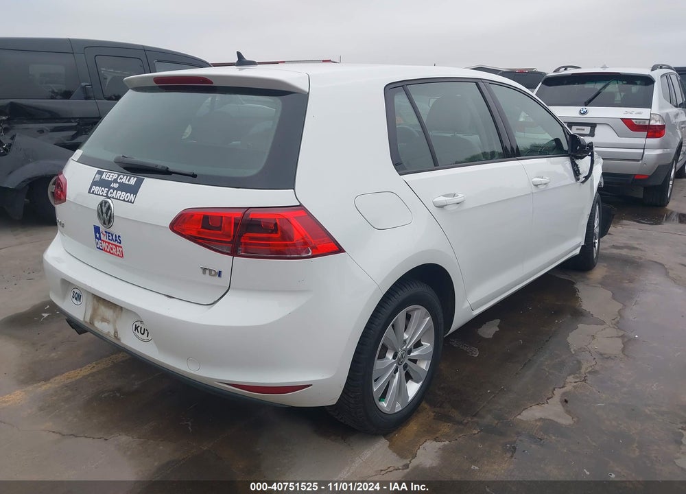 2015 VOLKSWAGEN GOLF TDI S 4-DOOR VIN: 3VWRA7AU3FM040669