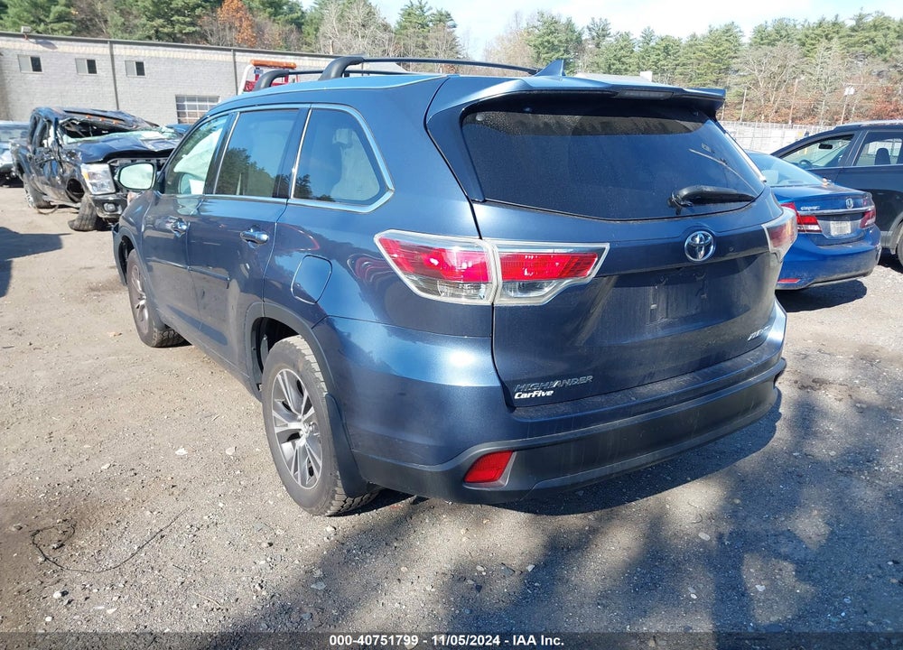 2016 TOYOTA HIGHLANDER XLE V6 VIN: 5TDJKRFH0GS322323