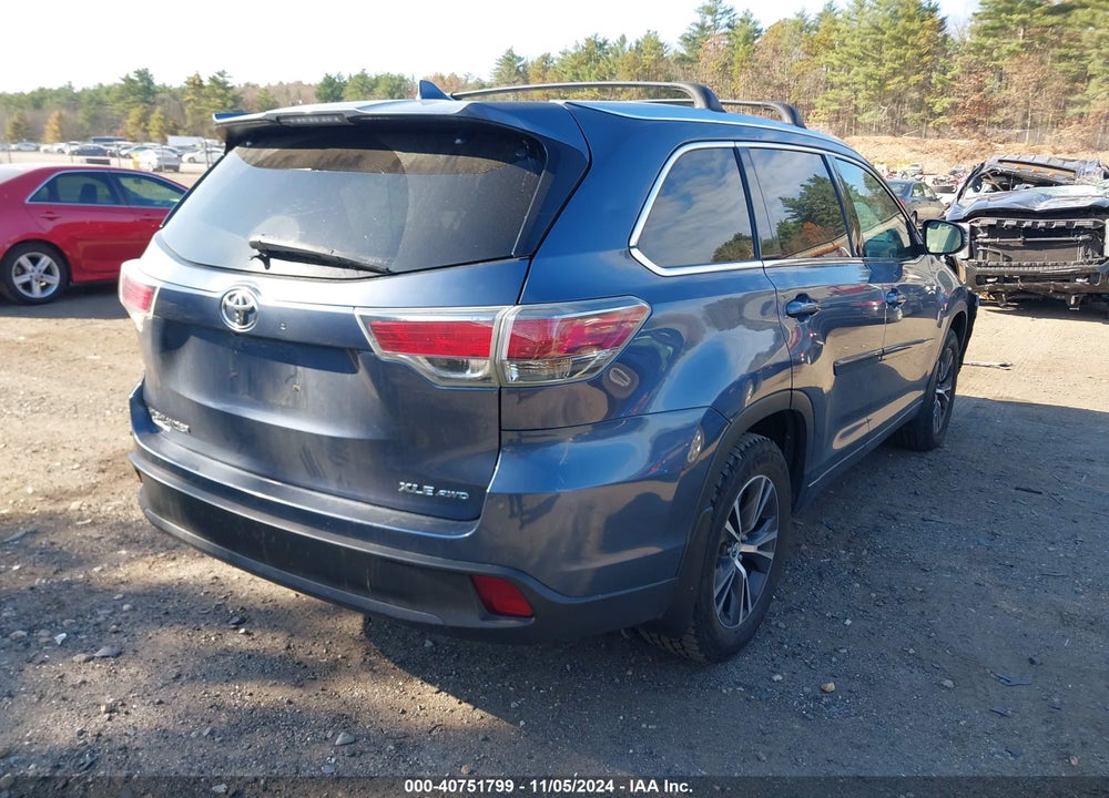 2016 TOYOTA HIGHLANDER XLE V6 VIN: 5TDJKRFH0GS322323