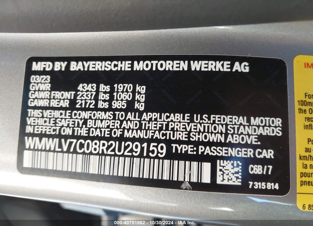 2024 MINI CLUBMAN COOPER S VIN: WMWLV7C08R2U29159